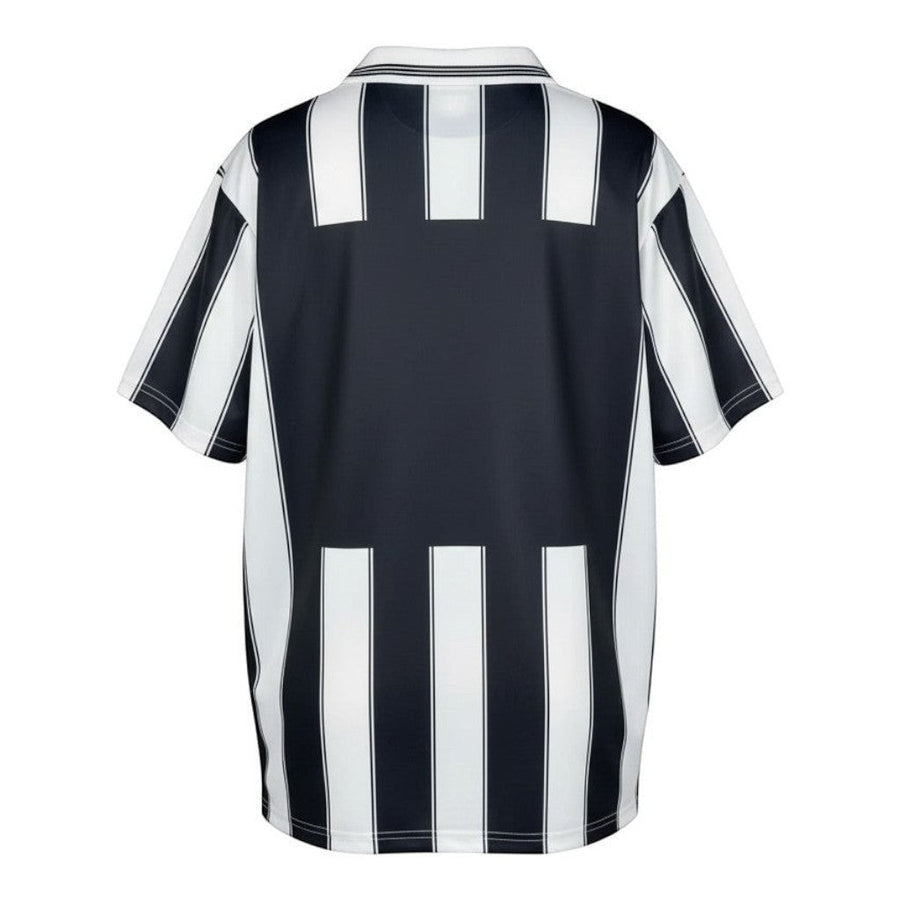 Hinchas Sportswear Store Beşiktaş JK retro 96/97 home jersey, black and white vertical stripes, polo collar.