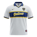 Hinchas Sportswear Store Boca Juniors 1996 retro jersey white with blue and yellow chest band, polo collar, Quilmes sponsor.
