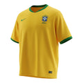 Hinchas Sportswear Store Brazil 2006 World Cup home jersey, canary yellow Nike Dri-FIT shirt with green V-neck collar and cuffs, CBF crest with 5 stars.