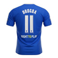 Hinchas Sportswear Store Chelsea 2011/12 Drogba #11 retro football shirt, royal blue with white trim and collar.