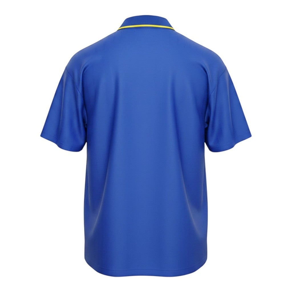 Hinchas Sportswear Store Chelsea FC retro 1994/96 home shirt, royal blue with yellow collar trim and white V-neck detail.