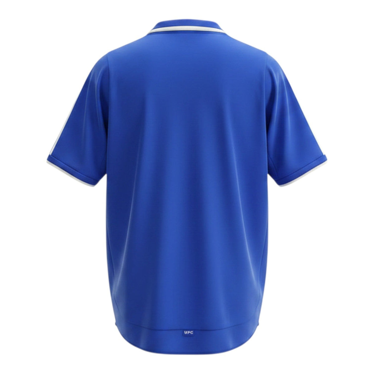 Hinchas Sportswear Store Chelsea FC 2001/03 retro home shirt. Royal blue polyester with white trim on collar and sleeves. Polo collar.