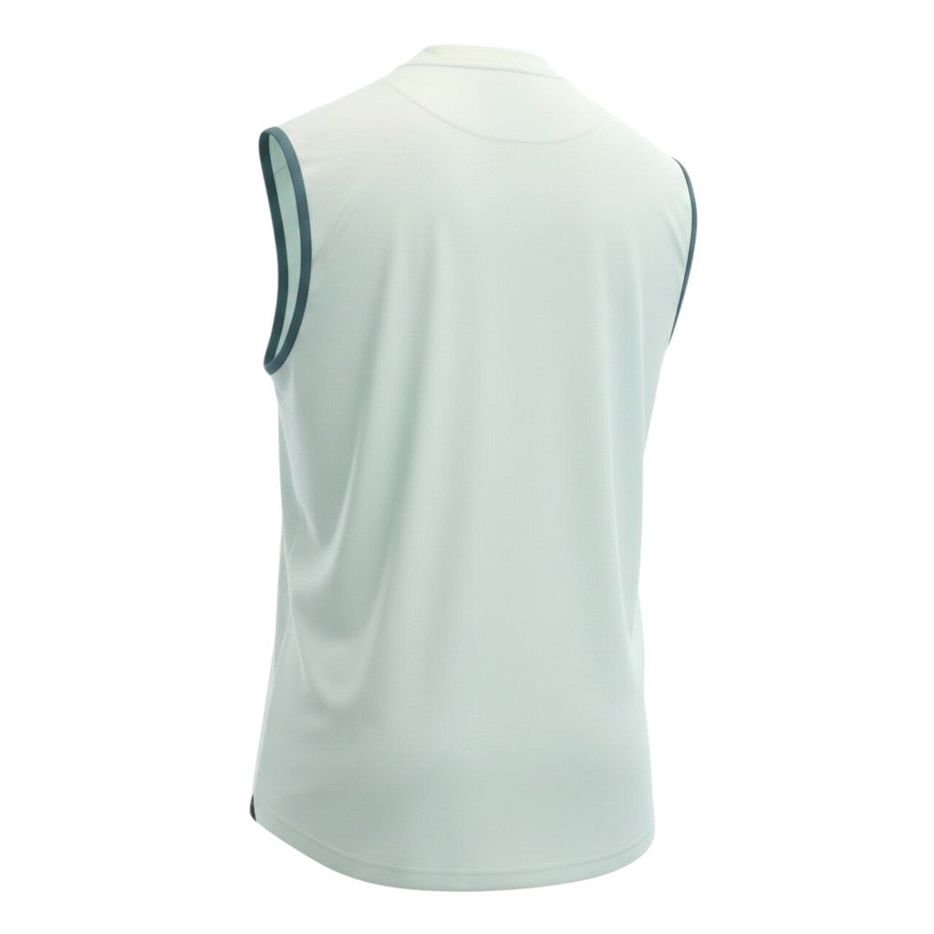 Camiseta sin mangas de entrenamiento Cruzeiro de Hinchas Sportswear Store en blanco con detalles laterales y en los hombros en gris/verde azulado. Tecnología AEROREADY.