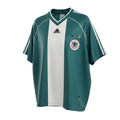 Hinchas Sportswear Store Germany 1998 World Cup away jersey, dark green with white V-panel, Adidas stripes, and DFB crest with 3 stars.