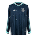 Hinchas Sportswear Store Germany 2026 long sleeve away jersey in navy blue with mint accents and all-over diamond pattern. Features Climacool technology.