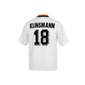 Hinchas Sportswear Store Germany 1994 retro jersey with Klinsmann 18 on the back. White with black and red collar.