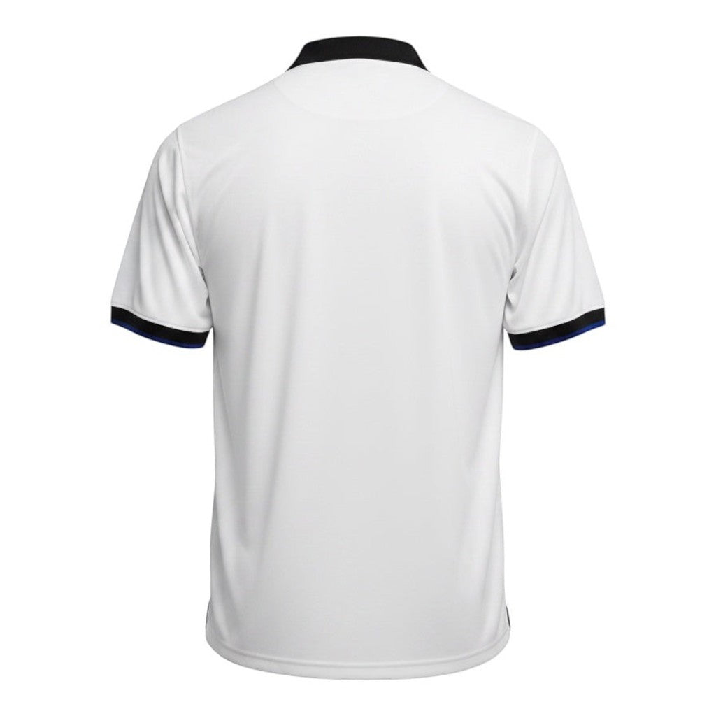 Hinchas Sportswear Store Inter Milan 1998 retro Ronaldo jersey, white with black polo collar and blue/black cuffs.