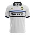 Hinchas Sportswear Store white Inter Milan 1998 retro jersey with black polo collar, Pirelli sponsor, and Nike swoosh.