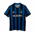 Hinchas Sportswear Store Inter Milan 1988-91 retro home jersey with blue and black vertical stripes, Uhlsport logo, and Misura sponsor.