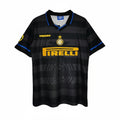 Hinchas Sportswear Store Inter Milan 1997-98 retro third jersey. Black with blue trim, yellow Umbro logo and Pirelli sponsor.