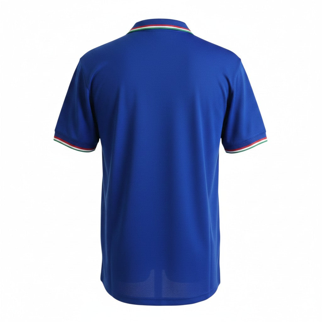 Hinchas Sportswear Store blue 1986 Italy World Cup retro jersey with tricolor collar and cuffs.