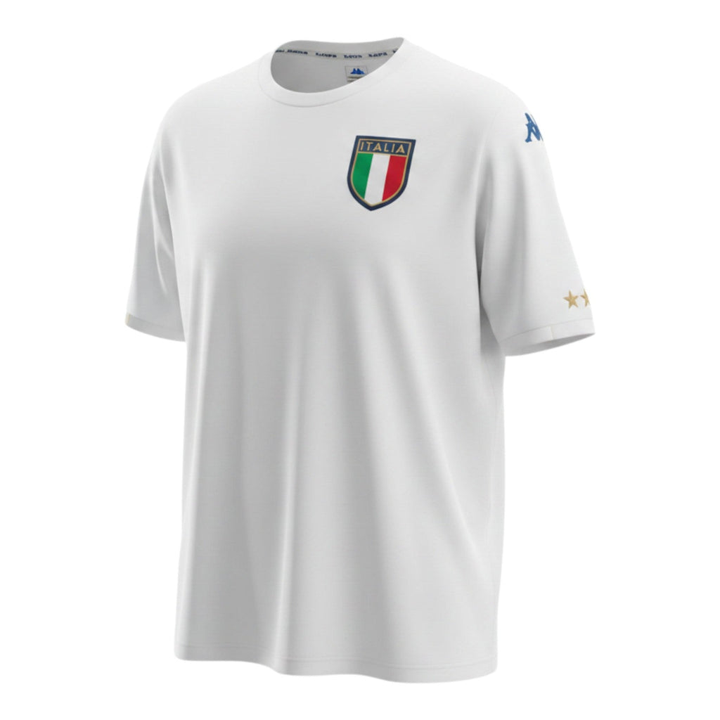 Hinchas Sportswear Store white Italy Euro 2000 Kappa away jersey with blue and gold shoulder tape and FIGC crest.