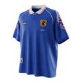 Hinchas Sportswear Store Japan 1998 retro home jersey, royal blue with white collar and flame pattern on shoulders.