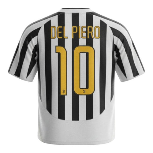 Hinchas Sportswear Store Alessandro Del Piero Juventus 2003-2004 retro jersey, black and white stripes, number 10 on back.