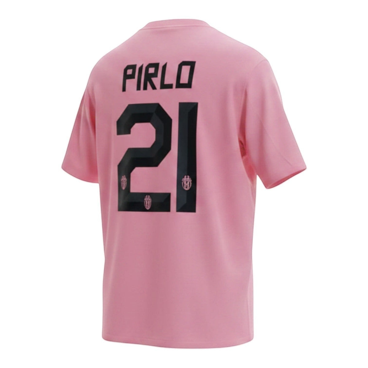 Hinchas Sportswear Store Juventus FC 2011/12 retro away jersey #21 Pirlo in pink with black details and Serie A patch.