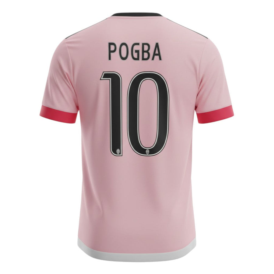 Hinchas Sportswear Store Juventus 2015/16 Pogba retro away jersey, pink with black and red accents.