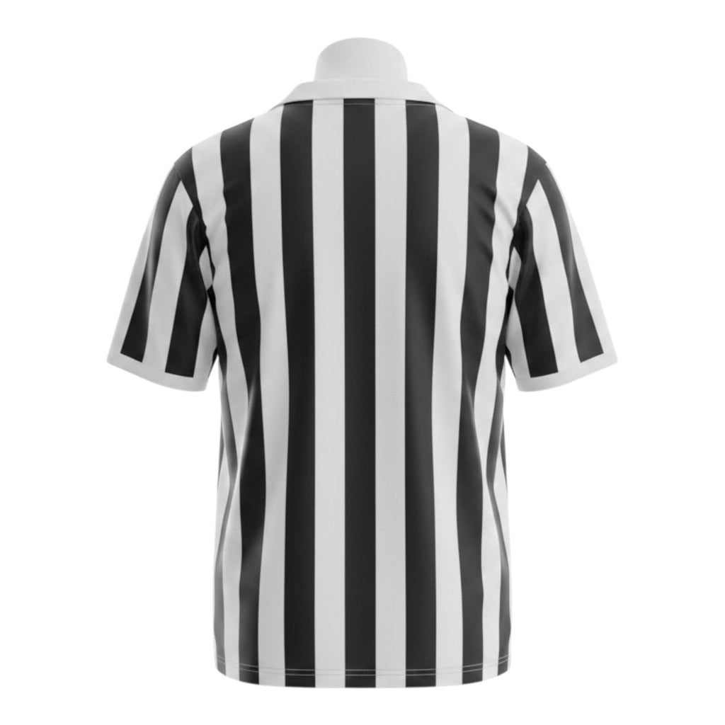 Hinchas Sportswear Store Juventus FC 1984/85 retro home jersey with black and white vertical stripes and white polo collar.