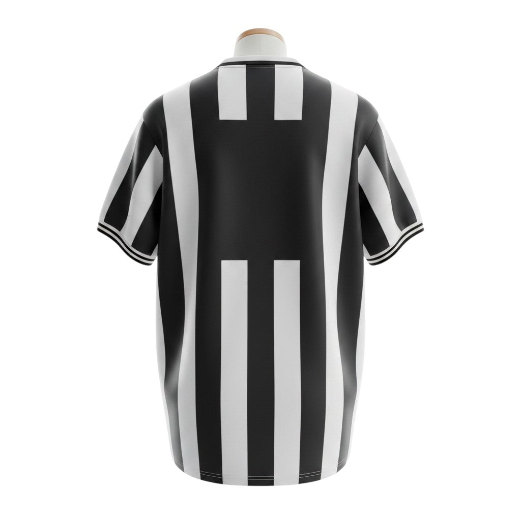 Hinchas Sportswear Store Juventus FC 1994/96 retro home jersey with black and white vertical stripes and V-collar.