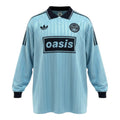 Hinchas Sportswear Store light blue Adidas x Oasis retro long sleeve jersey with white collar and chest logo.
