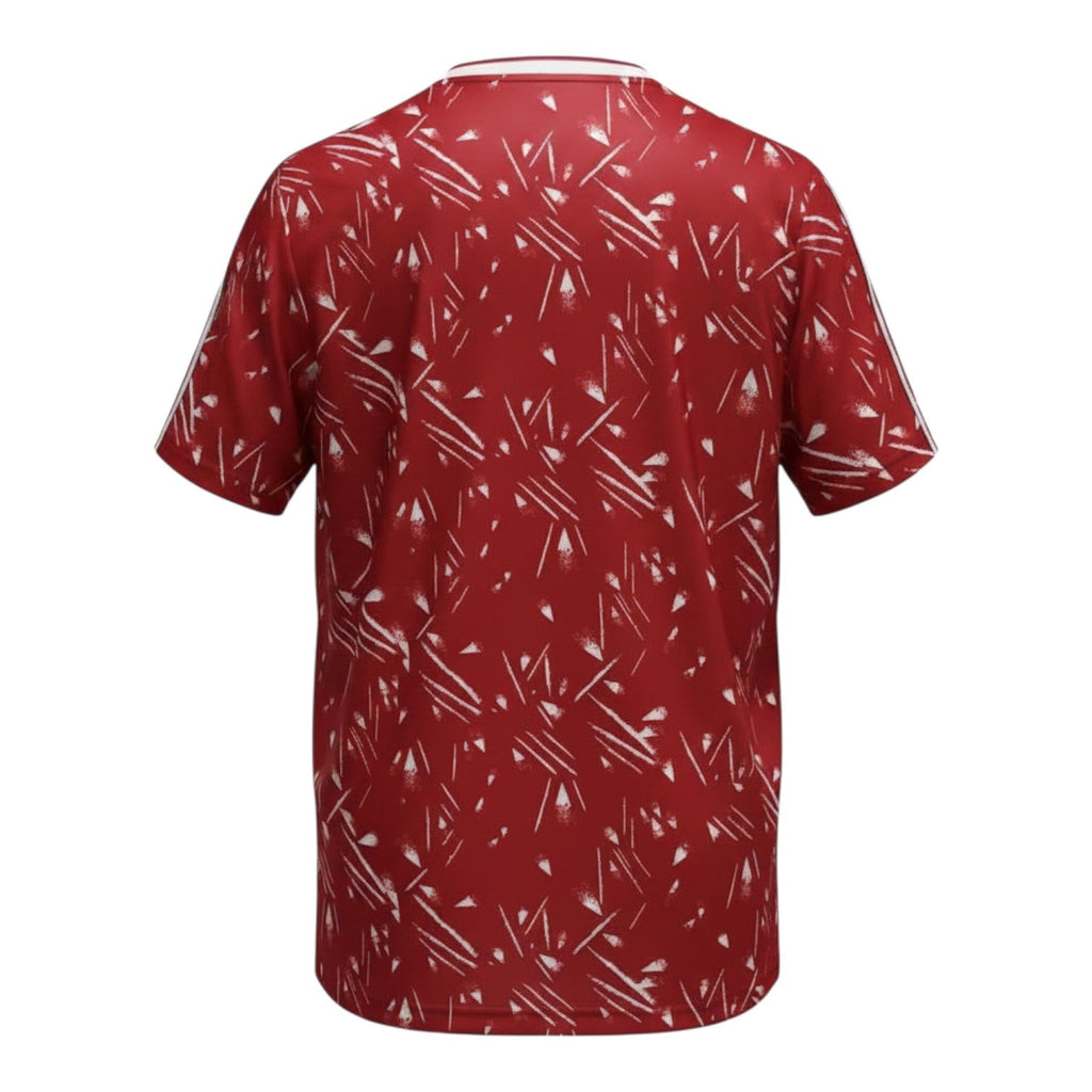 Hinchas Sportswear Store Liverpool FC 1989/91 retro home jersey, deep red with all-over white crystal print, Adidas stripes, and Candy sponsor.