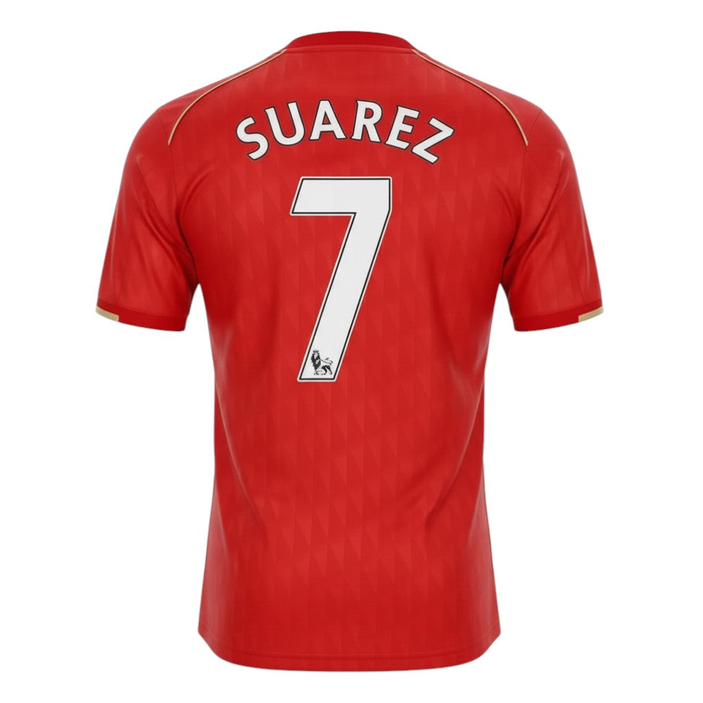 Hinchas Sportswear Store Liverpool FC 2010/11 retro home jersey with Suárez 7 on back. Red polyester.