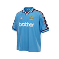 Hinchas Sportswear Store Manchester City 97-98 retro sky blue football jersey with Brother sponsor and Kappa logos.