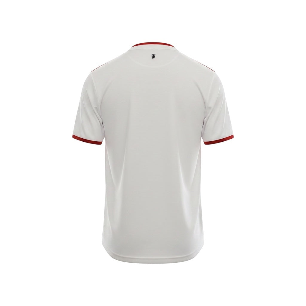 Hinchas Sportswear Store Manchester United 2013-14 retro white away jersey with red trim and Nike logo.
