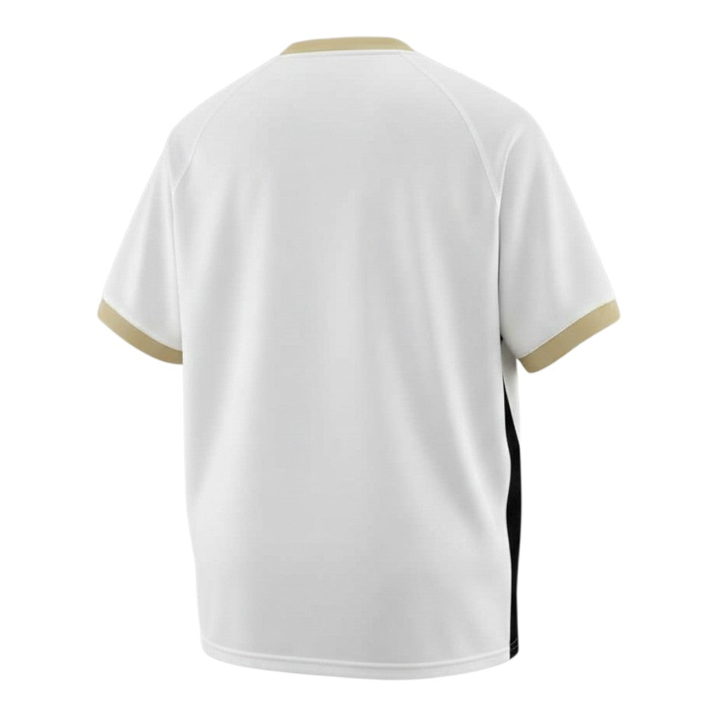 Hinchas Sportswear Store Manchester United 2006/07 retro away jersey, white with gold collar and cuffs, black side panels.