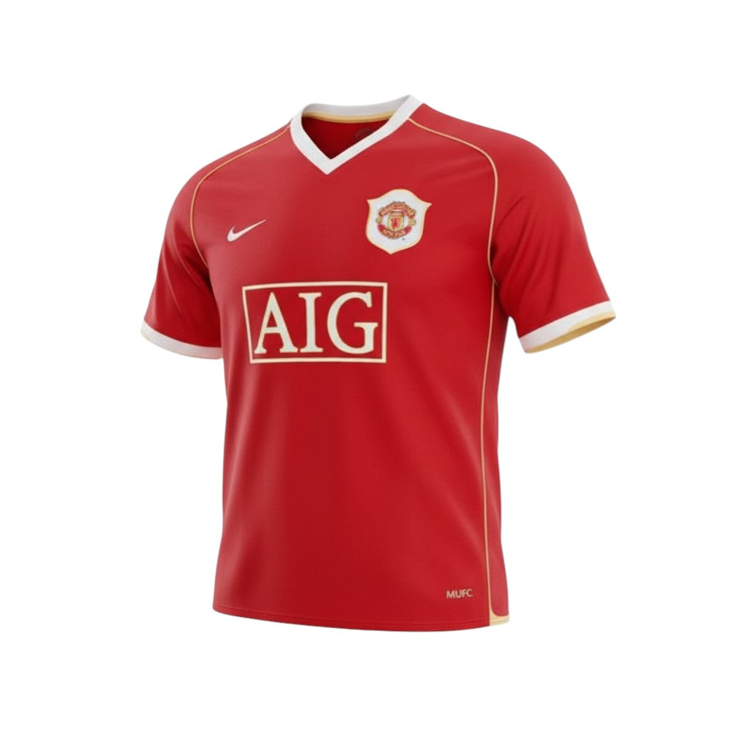 Hinchas Sportswear Store Manchester United 2006/07 retro red football shirt with Cristiano Ronaldo name and number.
