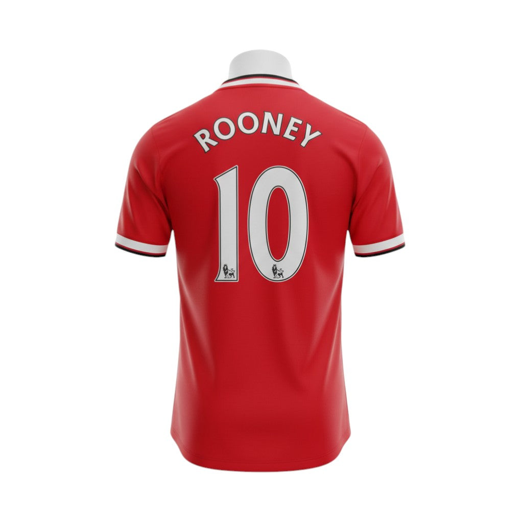 Hinchas Sportswear Store Manchester United 2014/15 retro red jersey with Rooney #10 on back.