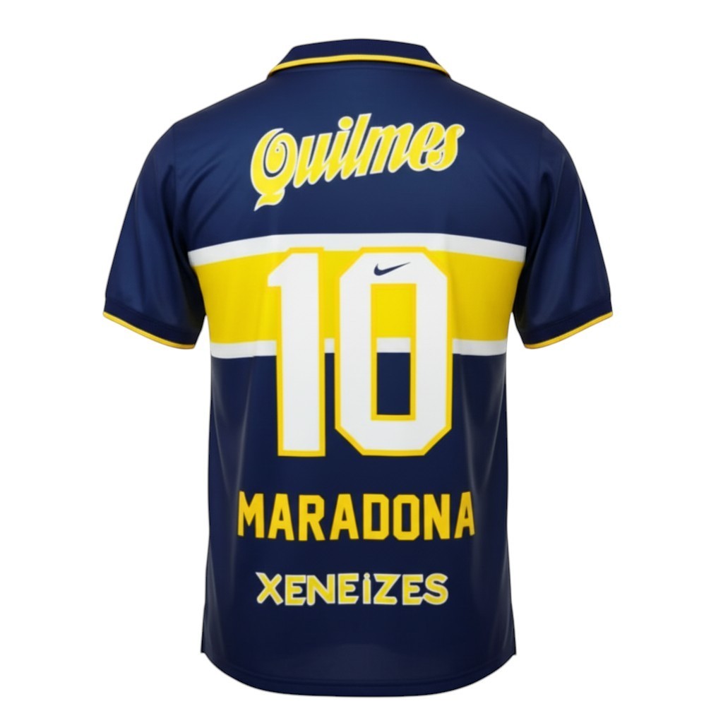 Hinchas Sportswear Store Maradona Boca Juniors 96-97 navy blue and gold retro football jersey with number 10.