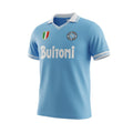 Hinchas Sportswear Store Napoli 1986/87 Maradona retro sky blue football jersey with white collar and sleeve trim.