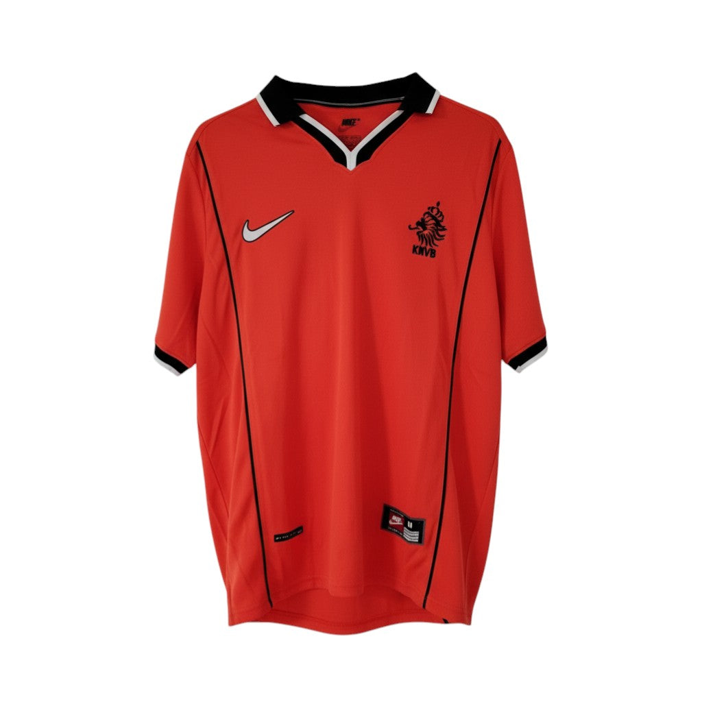 Hinchas Sportswear Store Netherlands retro orange and black Nike 1997-98 football jersey with white Nike logo and KNVB crest.