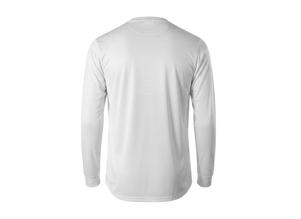 Hinchas Sportswear Store Portugal 2012 retro long sleeve football jersey, white with textured honeycomb fabric on back.