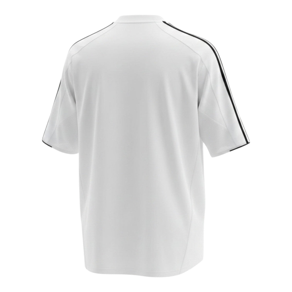Hinchas Sportswear Store white Real Madrid 2004-05 retro jersey with black Adidas stripes and Siemens Mobile sponsor.