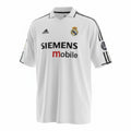 Hinchas Sportswear Store Real Madrid 2004-05 white Adidas football jersey with black stripes, Siemens Mobile sponsor, and LFP badge.