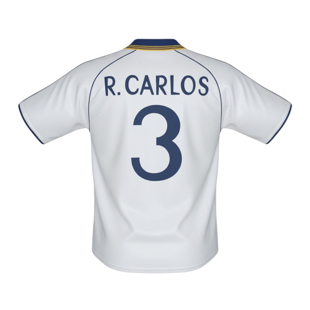 Hinchas Sportswear Store white Real Madrid 1999-2000 Roberto Carlos #3 football jersey.