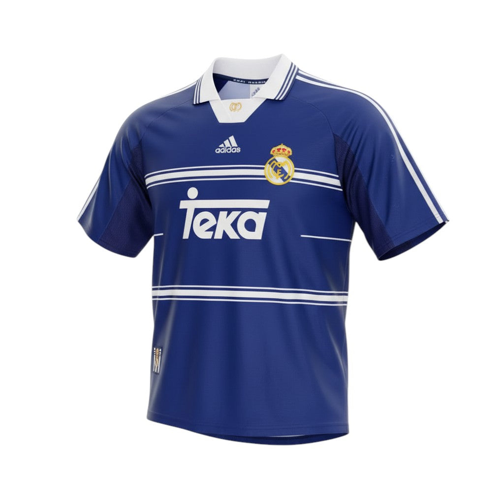 Hinchas Sportswear Store Real Madrid 1998/99 Seedorf blue retro football jersey with white stripes and Teka logo.