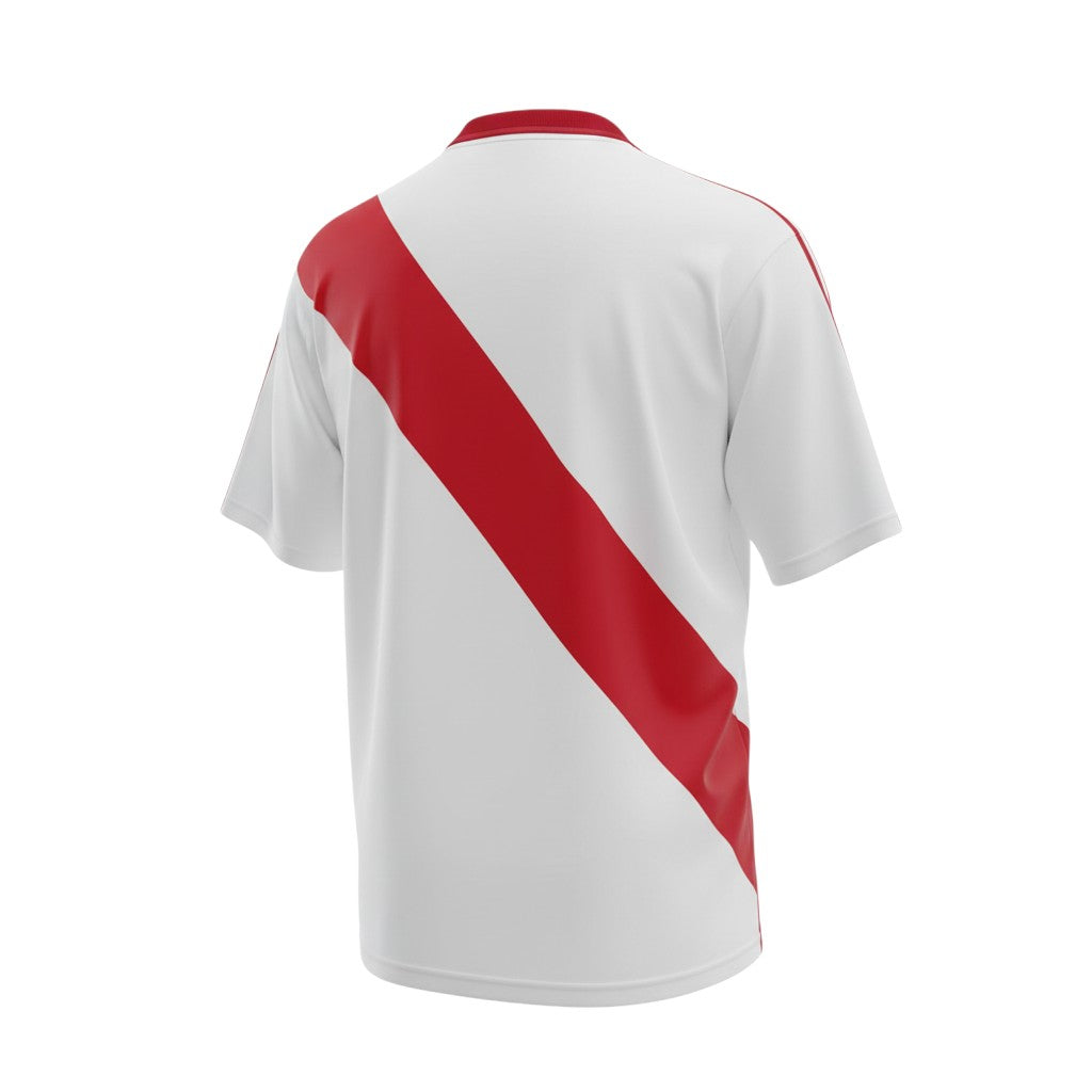 Hinchas Sportswear Store River Plate 1998/99 retro jersey, white with red sash, red collar, Adidas stripes.