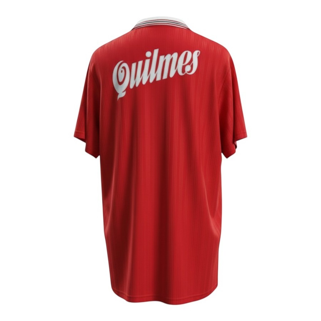 Hinchas Sportswear Store River Plate 1995/96 retro away jersey, red with white polo collar and Quilmes sponsor.
