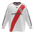 Hinchas Sportswear Store River Plate 2006/07 retro long sleeve jersey, white with red sash, black collar and stripes, Petrobras sponsor.