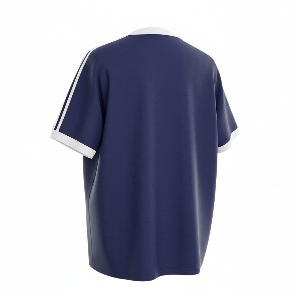 Hinchas Sportswear Store Scotland 1978 retro navy Umbro football jersey with white trim and shoulder stripes.