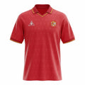 Hinchas Sportswear Store red Spain 1988-91 retro jersey with jacquard pattern, polo collar, and RFEF crest.