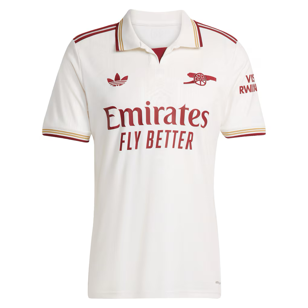 Arsenal Eze Away Jersey 2025/26 (Premier League) – white retro football jersey back view
