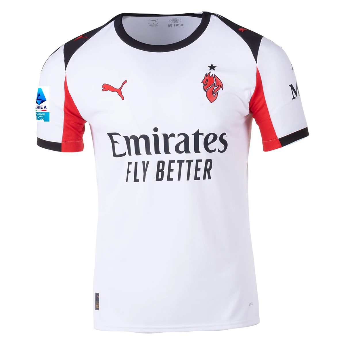 AC Milan Modrić Away Jersey 2025/26 (Serie A Player version) – white retro football jersey back view