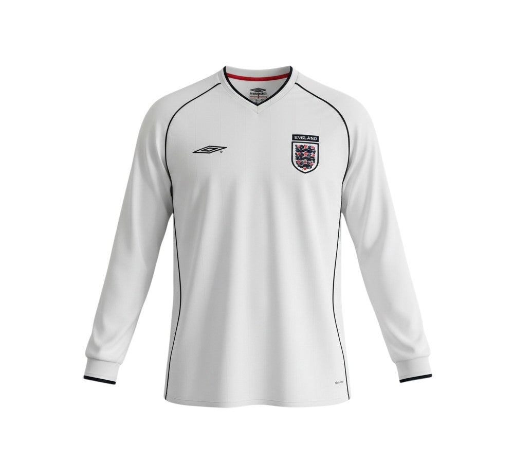 England Retro Home Jersey 2001/02 Long Sleeve