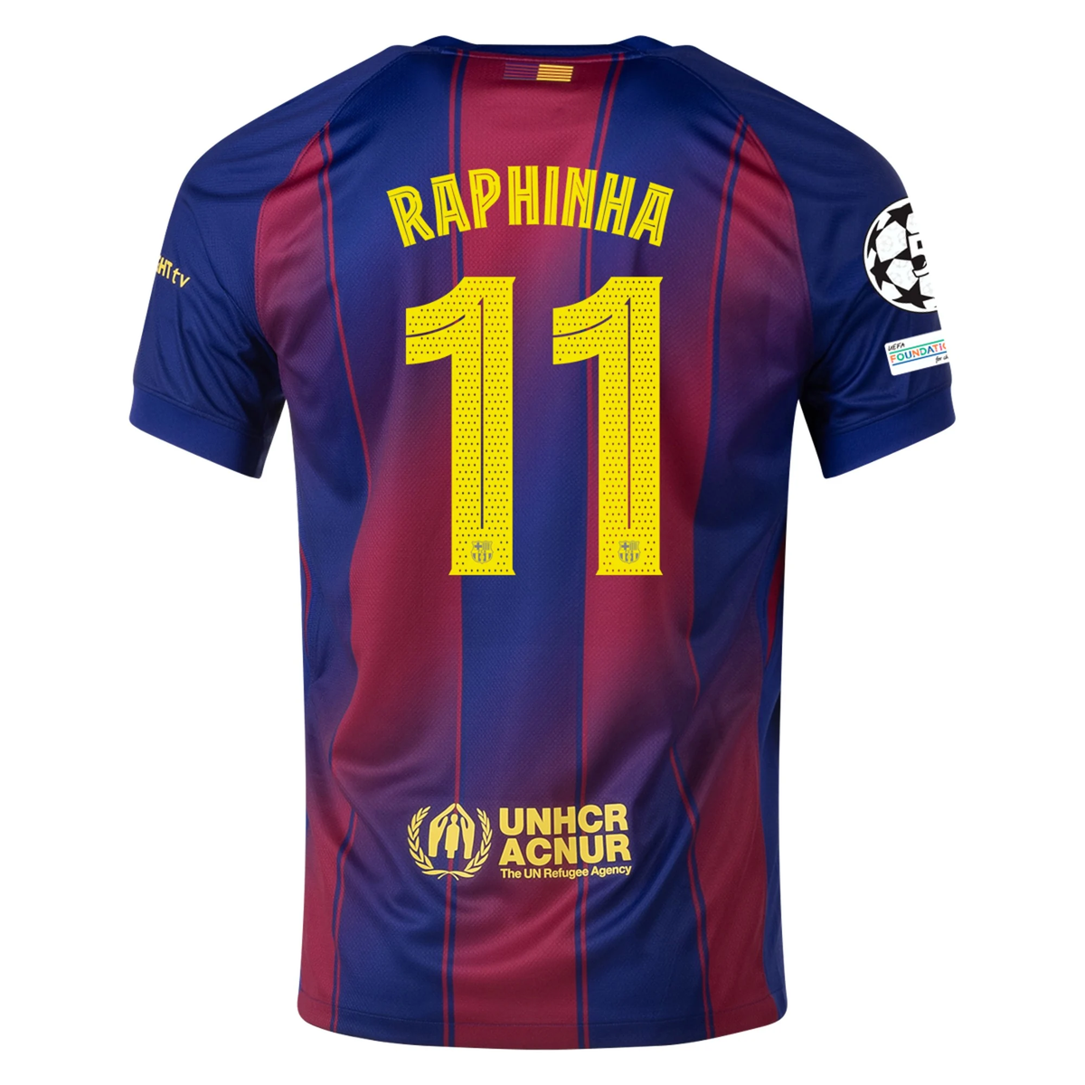 Barcelona Raphinha Home Jersey 2025/26 (Champions League) – retro football jersey front view