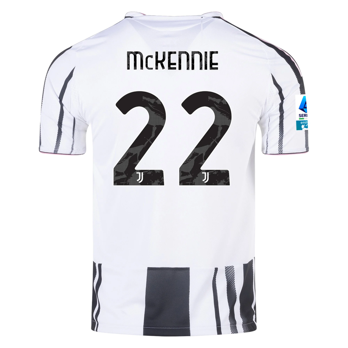 Juventus McKennie Home Jersey 2025/26 (Sería A) – striped retro football jersey front view