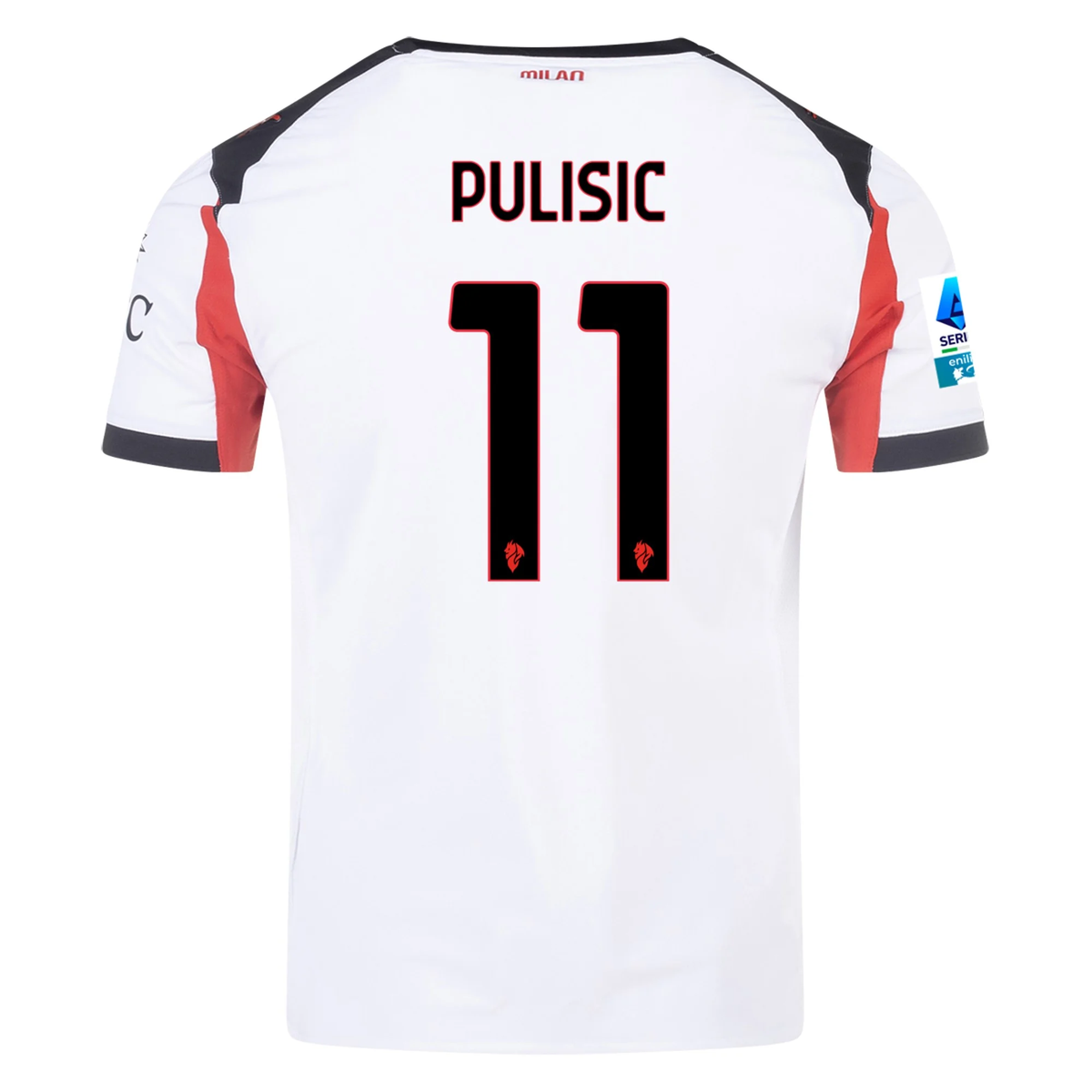 AC Milan Pulisic Away Jersey 2025/26 (Serie A) – white retro football jersey front view