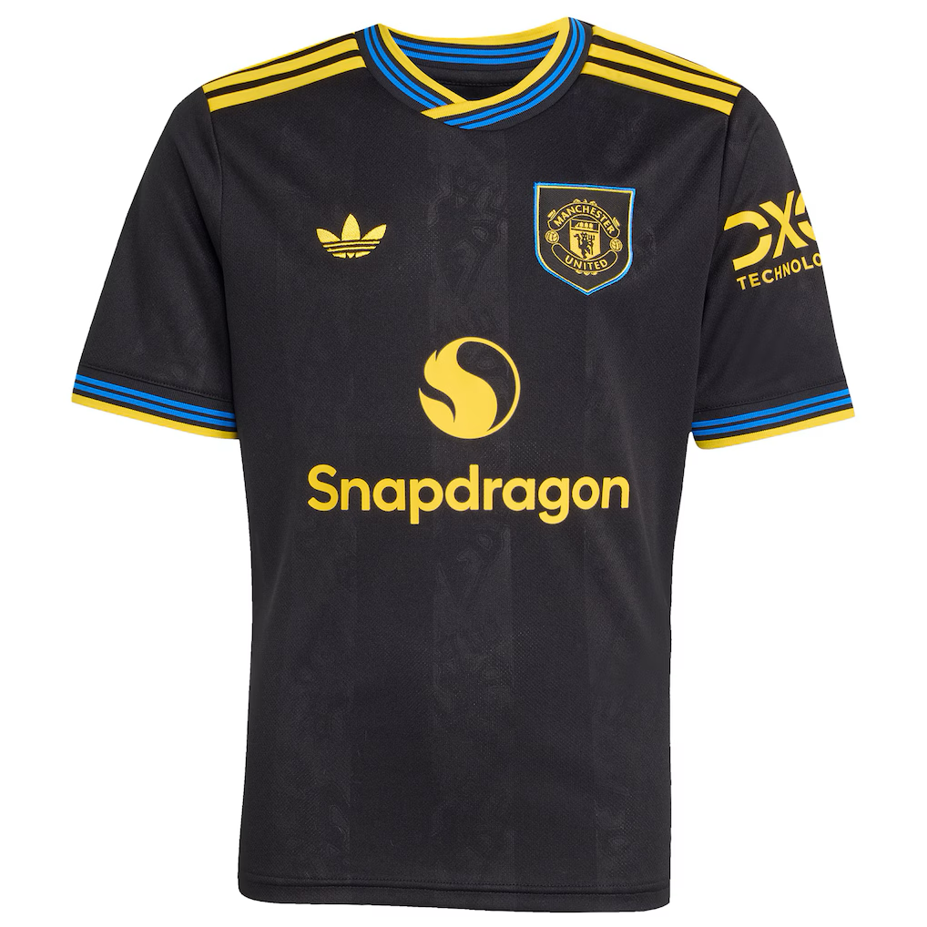Manchester United Bruno Fernandes Third Jersey 2025/26 (Premier League) – black retro football jersey back view